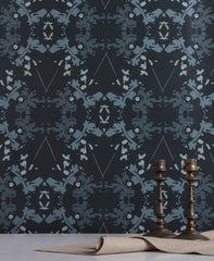 eco friendly navy indigo wallpaper