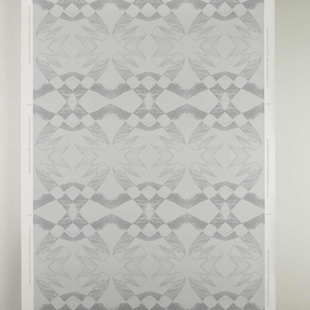 eco friendly gray geometric wallpaper Lucina by elworhty studio printed in usa by