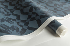 eco friendly modern edgy blue petrol geometric wallpaper Lucina by elworthy studio