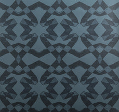 eco friendly modern edgy blue petrol geometric wallpaper Lucina by elworthy studio