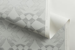 eco friendly gray geometric wallpaper Lucina by elworhty studio printed in usa by