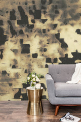 eco friendly textural black and gold wallpaper mural made in usa