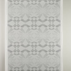 eco friendly gray geometric wallpaper Lucina by elworhty studio printed in usa by