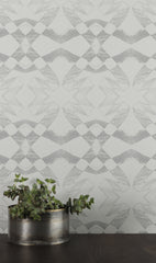 eco friendly gray geometric wallpaper Lucina by elworhty studio printed in usa