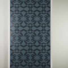 eco friendly modern edgy blue petrol geometric wallpaper Lucina by elworthy studio